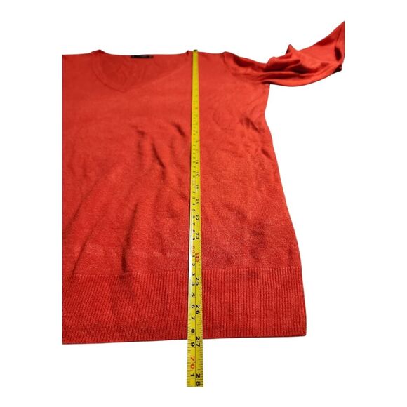 Dunnes Red Orange V-Neck Pullover Sweater Size (US 18) EU46 Lightweight Office - Picture 5 of 8